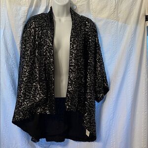 Gibson Latimer Black Sequin Open-Front Shrug jacket. Size large